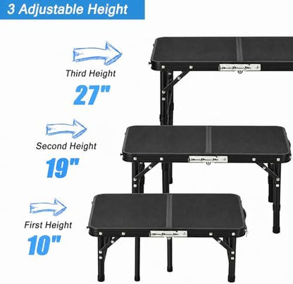 YUFIFAIRY Small Folding Table Portable, 24''L x16''W Foldable Camp Table