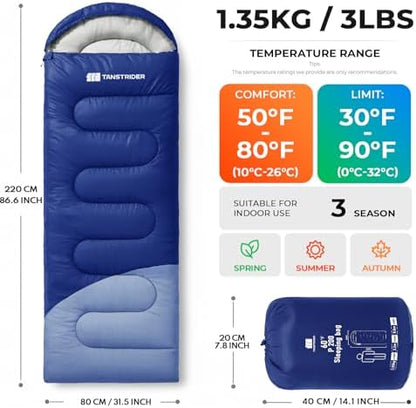 Sleeping Bags for Adults,Compact Lightweight Backpacking Sleeping Bag with Compression Sack for Youth, Camping Essentials Gearfor Hiking Travel Climbing Outdoor&Indoor Use