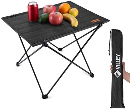 VILLEY Folding Camping Table, Portable Lightweight Table with Carry Bag