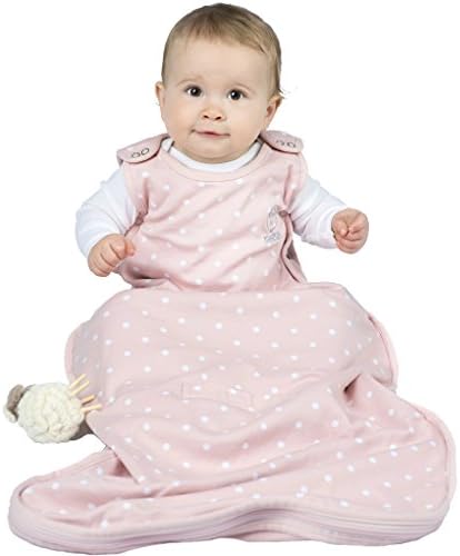 Woolino Merino Wool & Organic Cotton Baby Sleep Sack 2-24 Months – Ultimate 4-Season Baby Sleeping Bag, Universal Size Wearable Blanket, 2-Way Zipper & Adjustable Fit, Year-Round Use - Rose