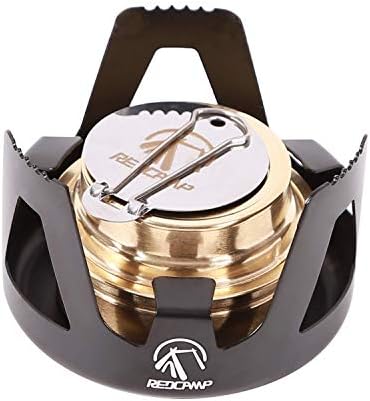 REDCAMP Mini Alcohol Stove Camping for Backpacking, Black