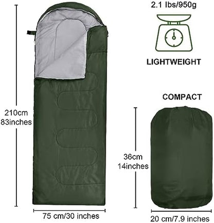 Tudomro 16 Pack Bulk Sleeping Bags for Adults, Lightweight Waterproof Camping Sleeping Bags with Compression Sack for Camping, Backpacking, Hiking, Travel, Emergency Use