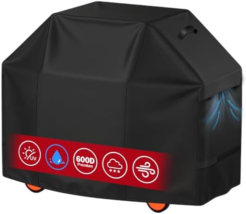 iCOVER Grill Cover 50 inch, BBQ Grill Cover for Outdoor Grill, 600D Heavy Duty Waterproof BBQ Cover, Anti-UV and Rip-Proof Barbecue Cover, Gas Grill Cover for Weber, Char-Broil, Nexgrill, etc