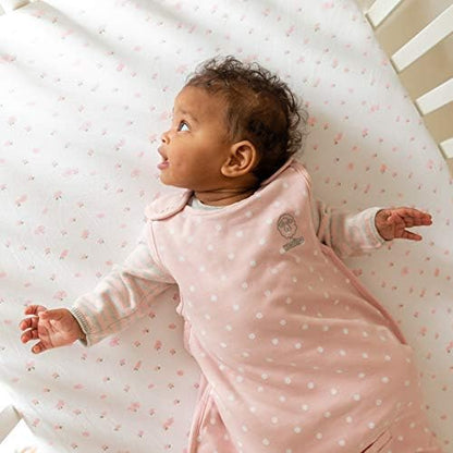 Woolino Merino Wool & Organic Cotton Baby Sleep Sack 2-24 Months – Ultimate 4-Season Baby Sleeping Bag, Universal Size Wearable Blanket, 2-Way Zipper & Adjustable Fit, Year-Round Use - Rose