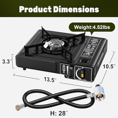 Dual Fuel Camping Stove 7800 BTU, Portable Propane Butane Burner
