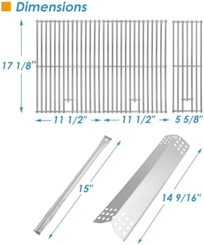 Replacement Parts Kit for Nexgrill Evolution Infrared Plus 5-Burner 720-0882A 720-0882AE 730-0882 730-0882AE, Heat Shield and Burner Kit for Nexgrill Replacement Parts 5 Burner