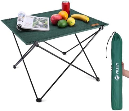 VILLEY Folding Camping Table, Portable Lightweight Table with Carry Bag