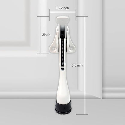 One Touch Kickdown Door Stopper, Door Holder, Heavy Duty Door Stops, Bottom of Door, Height-Adjustable Rubber Tips by HASHI (White 4 inch x 2pack)