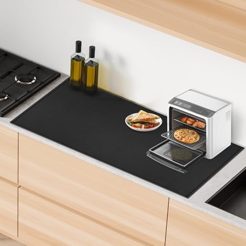 Heat Resistant Mats for Countertop fits Tabletop Grill, 48x36x0.04in, Black