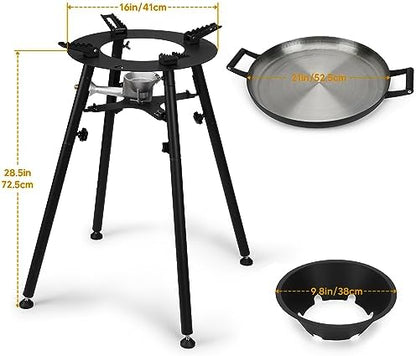 ONLYFIRE GRILLS Propane Paella Burner Stand Set with 21" Paella Pan, GS300
