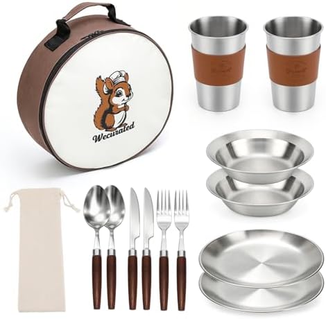 Camping Mess Kit, Stainless Steel Stylish Set