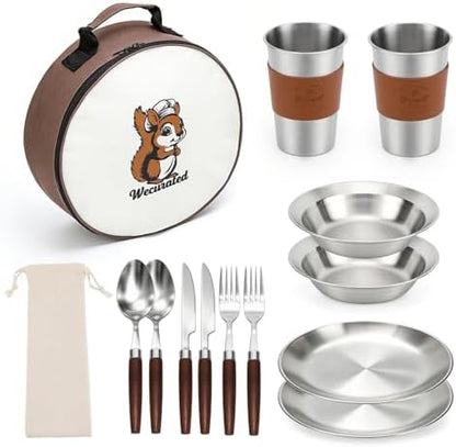 Camping Mess Kit, Stainless Steel Stylish Set