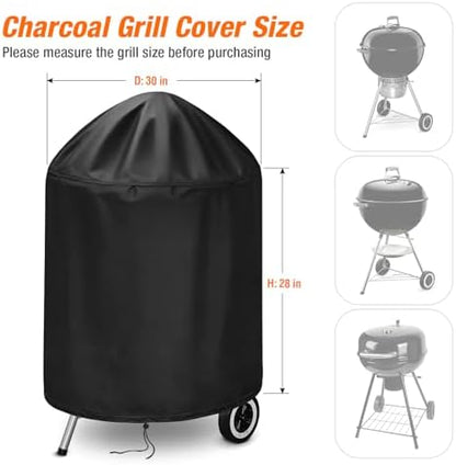 Charcoal Grill Cover for Weber,Round Grill Cover-30 D x 28" H