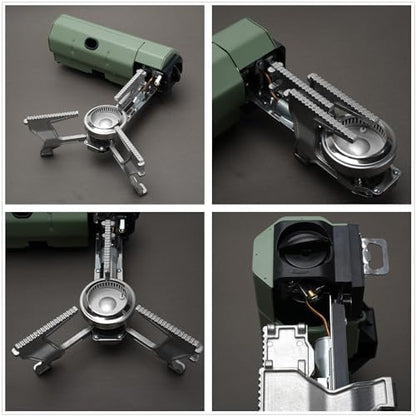 Foldable Gas Camping Stove with Bottle Opener, Backpacking Tool, GS330