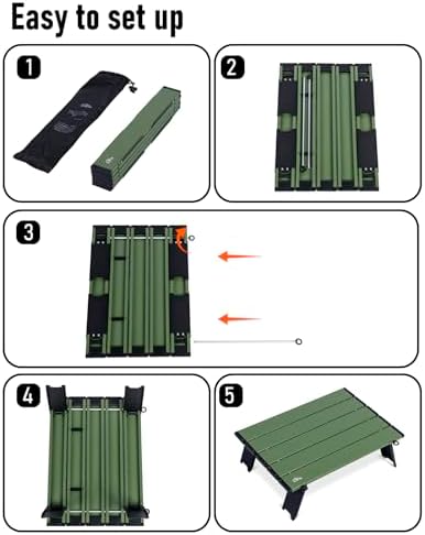 iClimb Ultralight Compact Mini Folding Alu. Table (Green - L)
