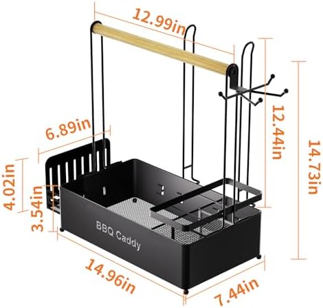 Grill Caddy, BBQ Caddy with 2 Paper Towel Holder for Outdoor Grilling