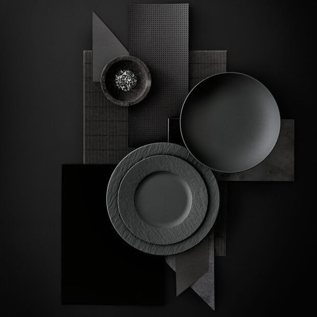 Villeroy & Boch Manufacture Rock 12 Piece Dinnerware Set, Matte Black | Premium