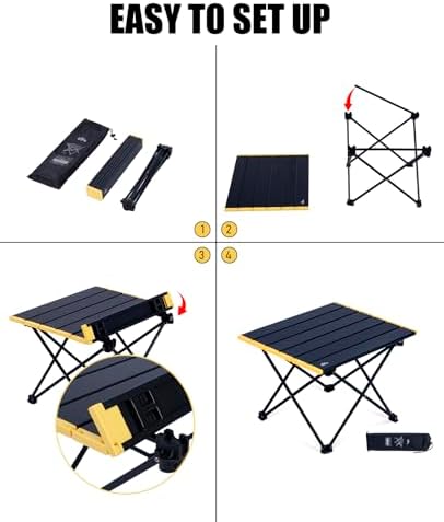 iClimb Ultralight Compact Camping Folding Table (Blue - S)