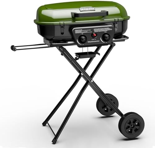 Brand-Man Portable Grill Camping, 2-in-1 Propane Gas Grill & Griddle