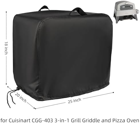 25 in Pizza Oven Cover for Cuisinart CGG-403 3-in-1 Griddle and Pizza Oven