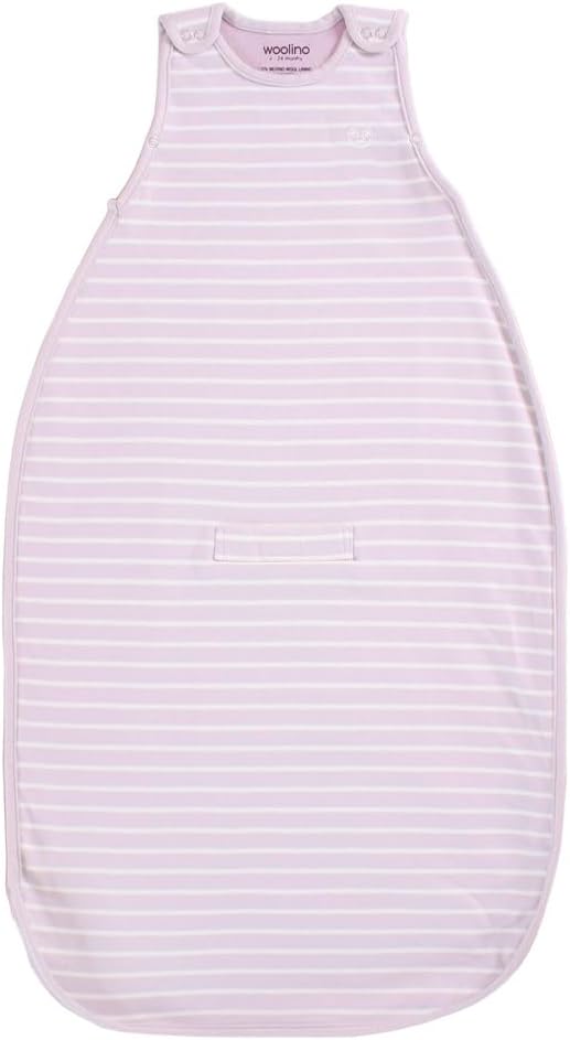 Woolino 4 Season Ultimate Baby Sleep Sack – Merino Wool Baby Sleep Bag, Organic Cotton, Temperature Regulating Wearable Blanket, Adjustable Sleep Sack 2–24 Months, All Season - Lilac