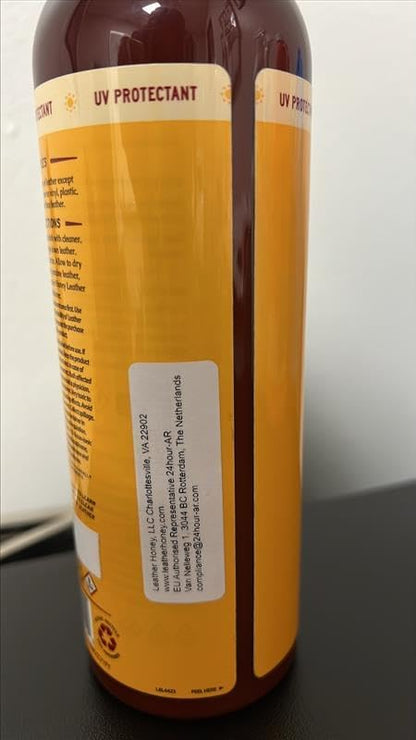 Leather Honey Leather Cleaner Spray: UV Protectant, Non-Toxic & Made in the USA Since 1968. Cleans & Protects Leather, Faux & Vinyl - Couches, Car Seats, Purses, Shoes, Bags & Tack. Safe for Any Color