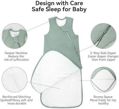 BubblePanda Rayon Made from Bamboo Sleep Sack 0-6 Months 1.0 Tog Newborn