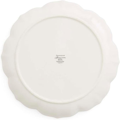 Portmeirion Botanic Garden Lotus Blossom Dinner Plates, Set of 4 - Mexican Lily Porcelain Plates with Butterfly Motif, 11.25" Floral Shape for Dining or Display - Oven, Microwave & Dishwasher Safe