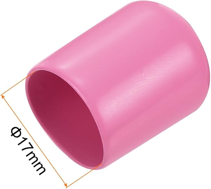 uxcell 20pcs Rubber End Caps 17mm ID Vinyl PVC Round Tube Bolt Cap Cover Screw Thread Protectors Pink