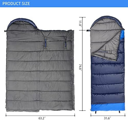 Wind Tour 3 Season Lightweight Waterproof Sleeping Bag Indoor & Outdoor for Hiking Backpacking Camping Traveling