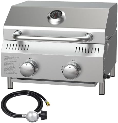 Bestfire 2-Burners Tabletop Propane Grill, 20,000 BTU