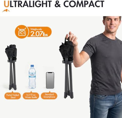 Portal 2 Pack Tall Folding Tripod Stool Portable Tripod Chair for Outdoor Camping