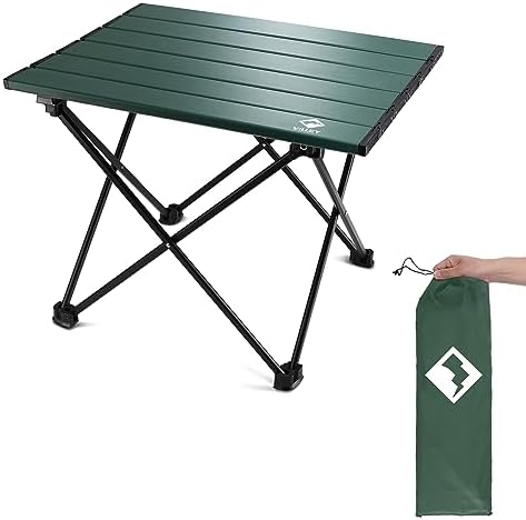 VILLEY Portable Camping Side Table, Ultralight Aluminum Folding Beach Table