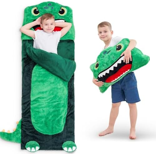 iPlay, iLearn Kids Dinosaur Sleeping Bag, Toddler Boys Daycare Dino Nap Mat