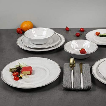 Melamine Dishes Dinnerware Sets - 12pcs Melamine Plate and Bowl Set White