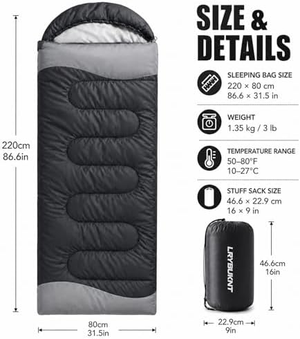 Sleeping Bags for Adults & Kids - Lightweight Camping Sleeping Bag