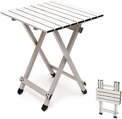 SUNNYFEEL Folding Camping Table - Lightweight Aluminum Portable Picnic Table for Cooking, Beach, Hiking, Travel, Fishing, BBQ, Indoor Outdoor Small Foldable Camp Tables