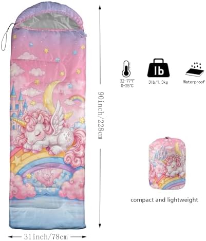 QOOMO Camping Sleeping Bags,3 Season Warm & Cool Weather,Lightweight,Waterproof Sleeping Bags for Adults & Kids,Traveling,and Outdoors,Camping Gear Equipment