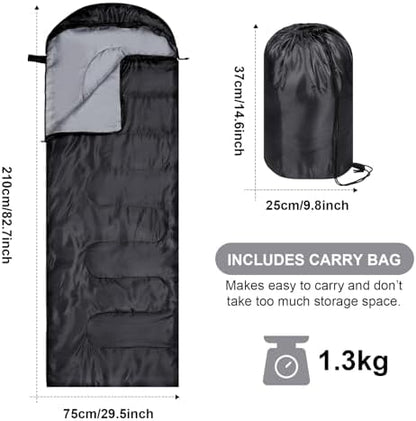 Tudomro 2 Pcs Camping Sleeping Bag for Adults Lightweight Packable Waterproof Camping Gear Equipment to Keep Warm for Outdoor Backpacking Hiking Travel