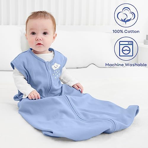 Yoofoss Baby Sleep Sack 18-24 Month 0.5TOG 100% Organic Cotton 2-Way Zipper