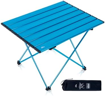 iClimb Ultralight Compact Camping Folding Table (Blue - L)