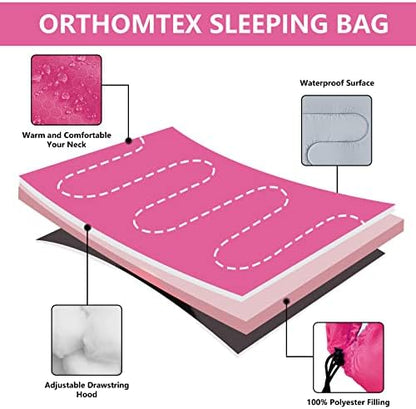 Sleeping Bags for Adults,Kids & Girls,Waterproof,Camping,Hiking