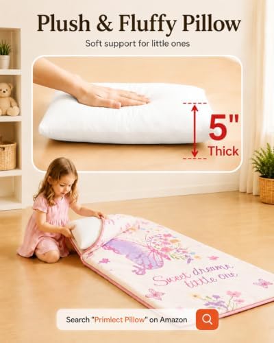 Primlect Toddler Nap Mat with Pillow, Thickened Extra Large Sleeping Bag