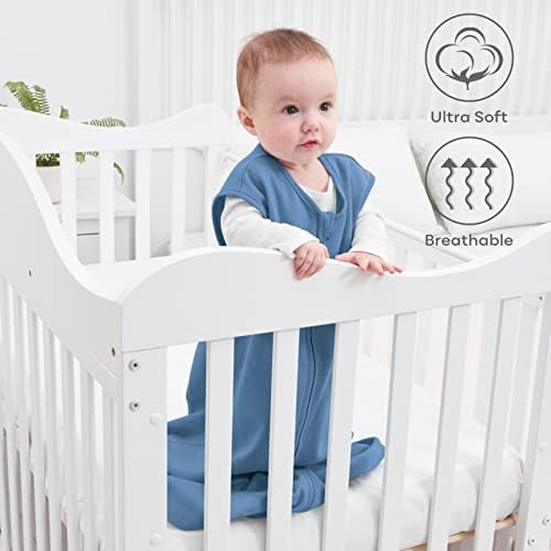 Yoofoss Baby Sleep Sack 12-18 Month 0.5TOG 100% Organic Cotton 2-Way Zipper