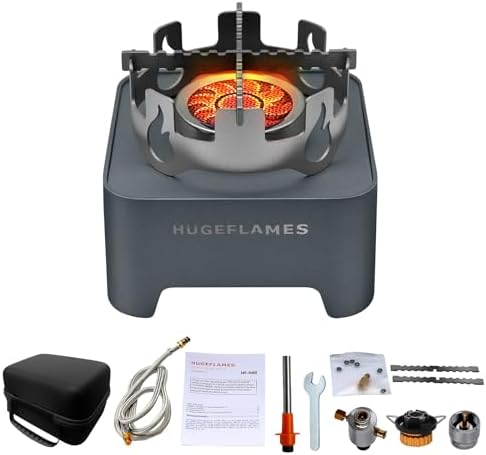 Propane Camping Stove with Carrying Case & Ignition Portable Gas Stove for Outdoor Camping BBQ Hiking