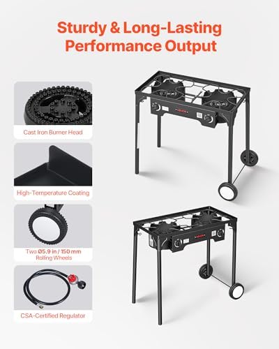 VEVOR Outdoor Propane Gas Stove, Propane LPG Gas Camping Stove,