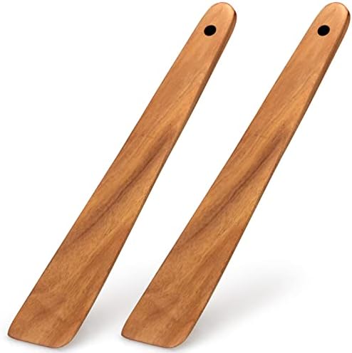 Non Toxic Wood Spatula for Cooking Spoon Teak Wooden Utensil Set Spurtle
