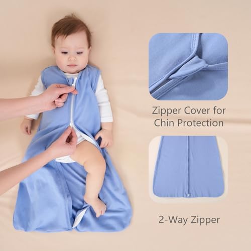 Baby Sleep Sack 6-12 Months 0.5 Tog Soft Sleeping Bag 100% Cotton