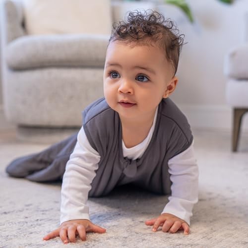 HALO SuperSoft Bamboo Wearable Blanket 1.5 TOG – Buttery Soft, Plush Baby Sleep Sack for Newborns, Infants & Toddlers, Hip-Healthy Design, Machine Washable, 0-6 Months, Small, Charcoal