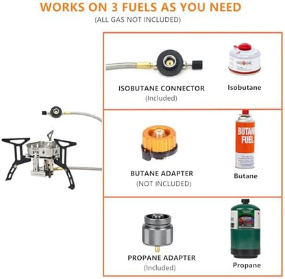 ONLYFIRE OUTDOOR LIVING Portable Camping Stove with 1LB Propane Gas Adapter